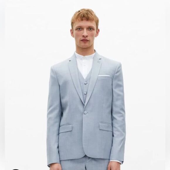 $695 The Kooples BLUE SLIM FIT WOOL SUIT JACKET BLAZER NWT - Picture 1 of 12